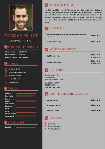Graphic Artist resume example